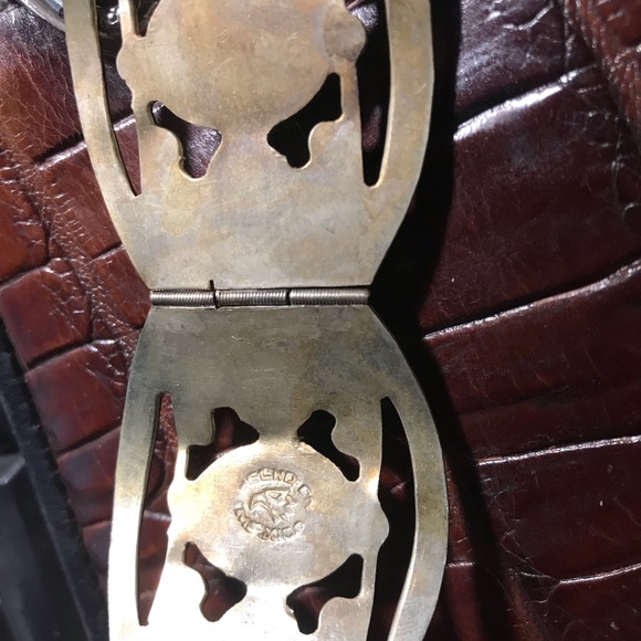 Mexican silvertone Turquoise bracelet - Picture 2 of 2